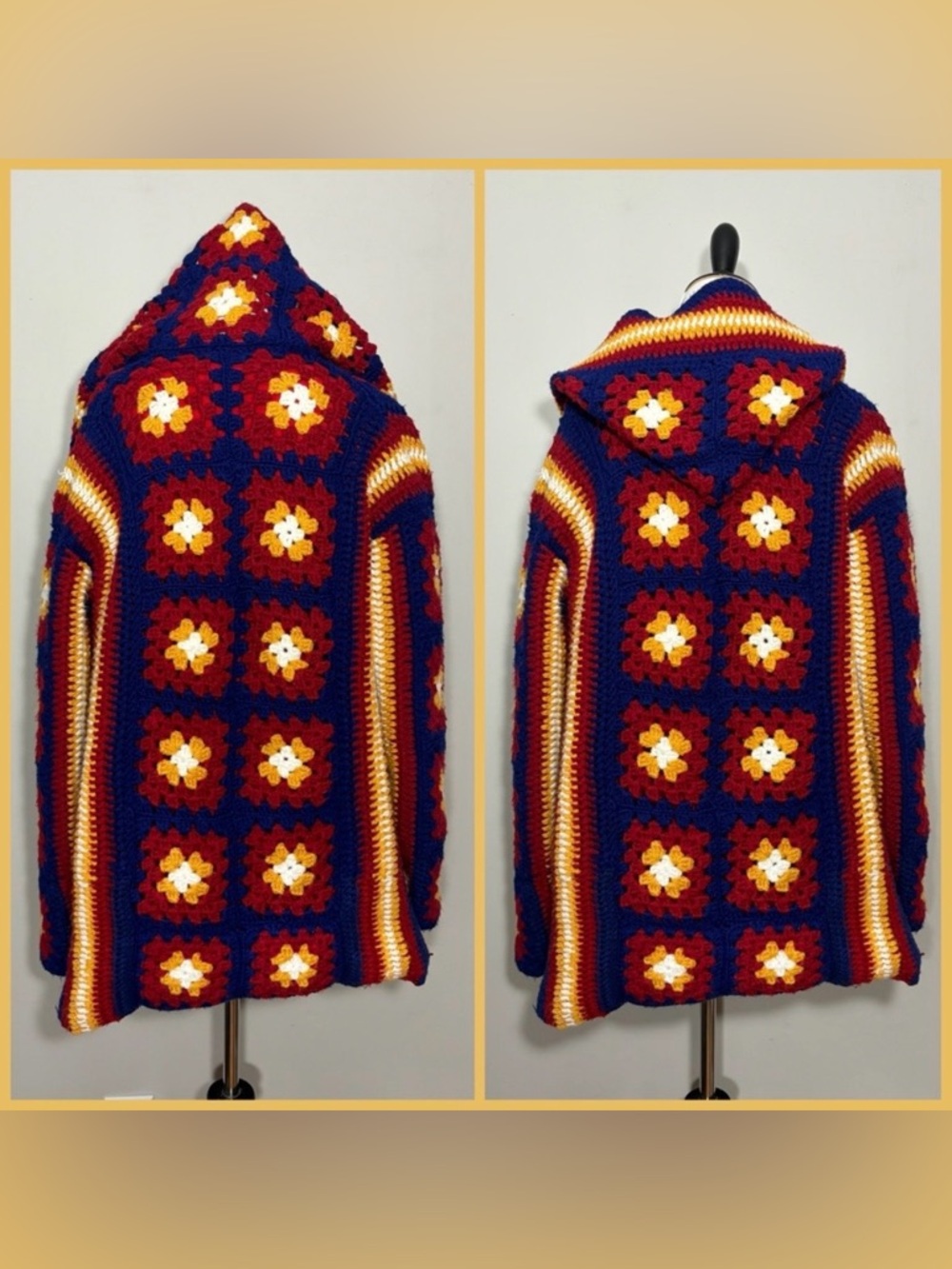 Handmade Granny Square Sweater - Picture 5 of 10